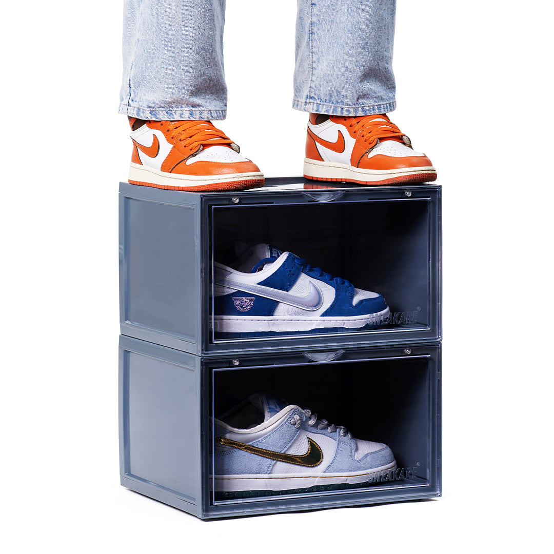 Sneakare Stack'Em Sneaker Crates | Nardo Grey (Side Drop)