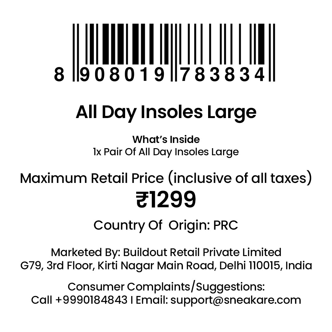 All Day Insole Large (UK 7–11.5)