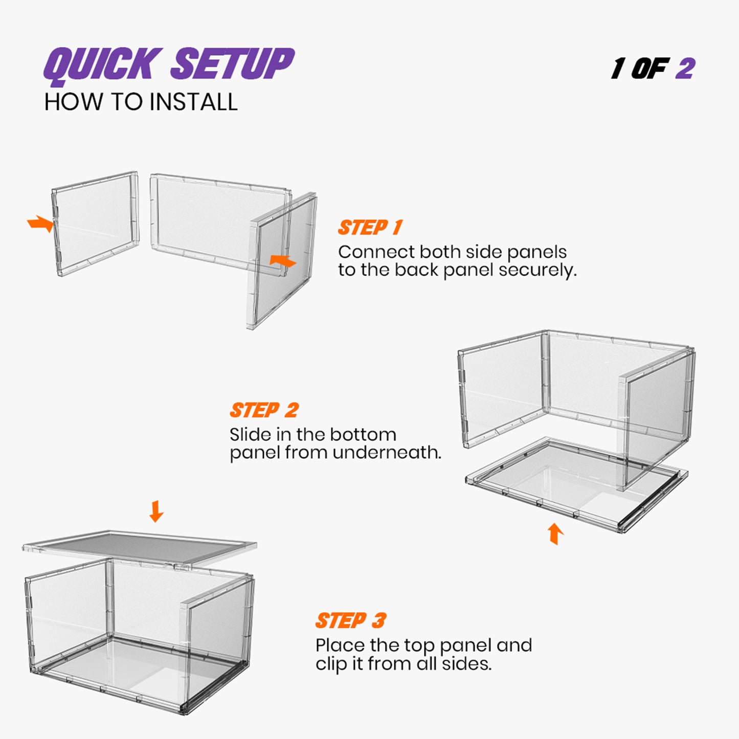 Stack'Em Sneaker Crates | Clear (Side Drop)
