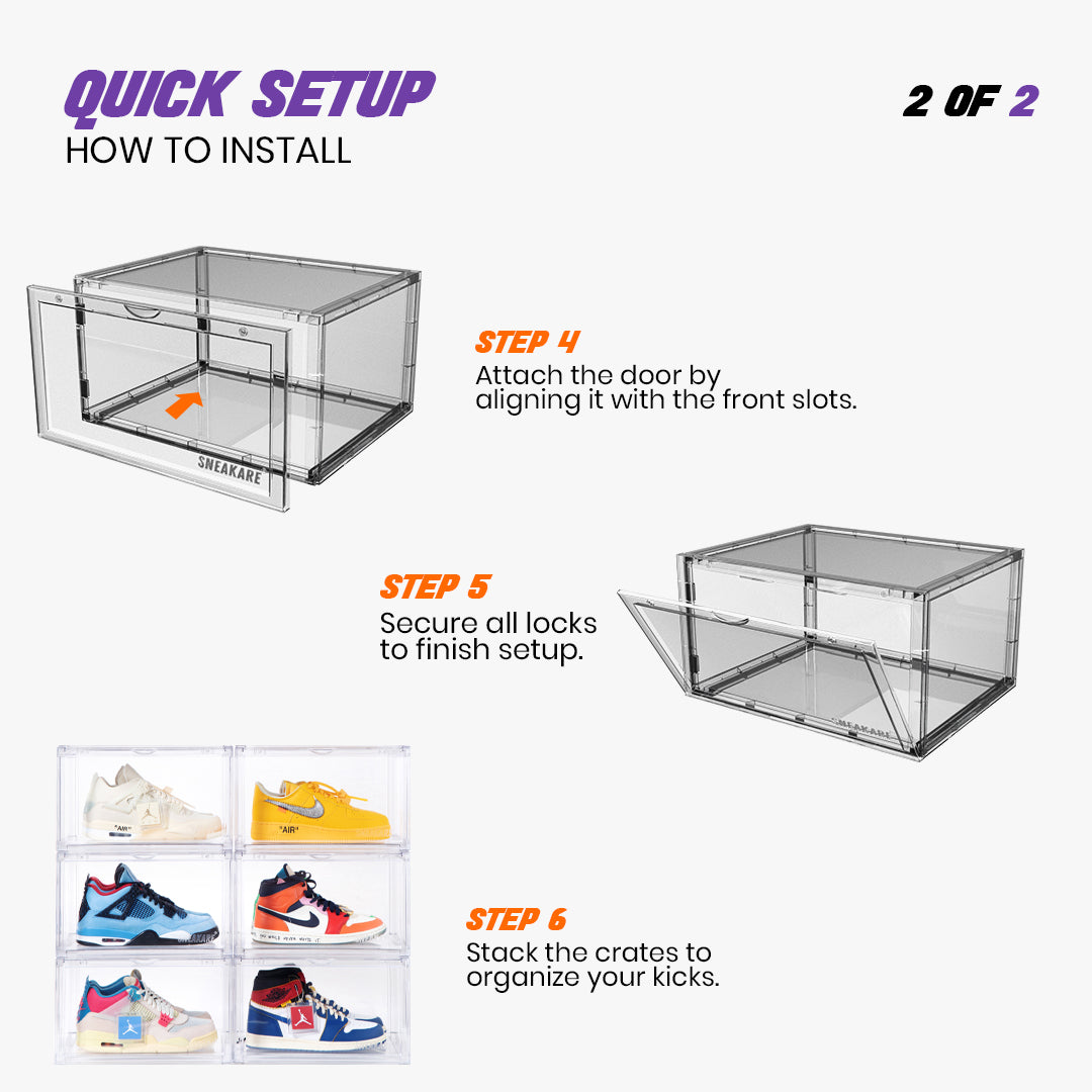Stack'Em Sneaker Crates | Clear (Side Drop)