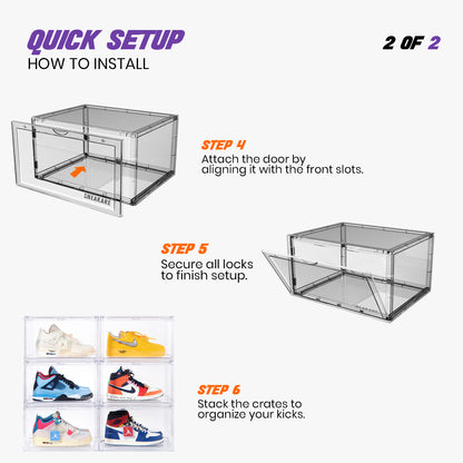 Stack'Em Sneaker Crates | Clear (Side Drop)