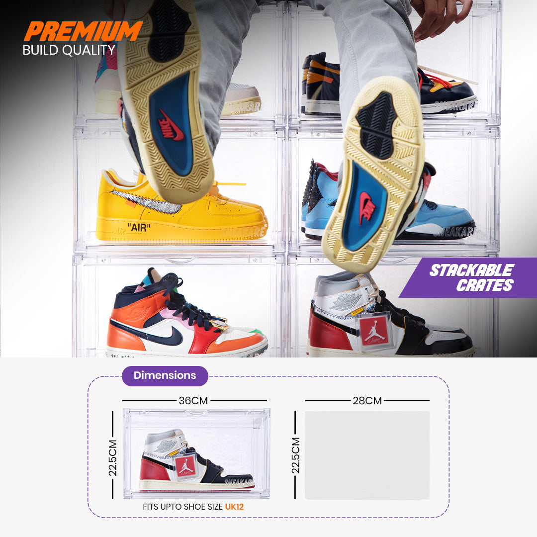 Stack'Em Sneaker Crates | Clear (Side Drop)