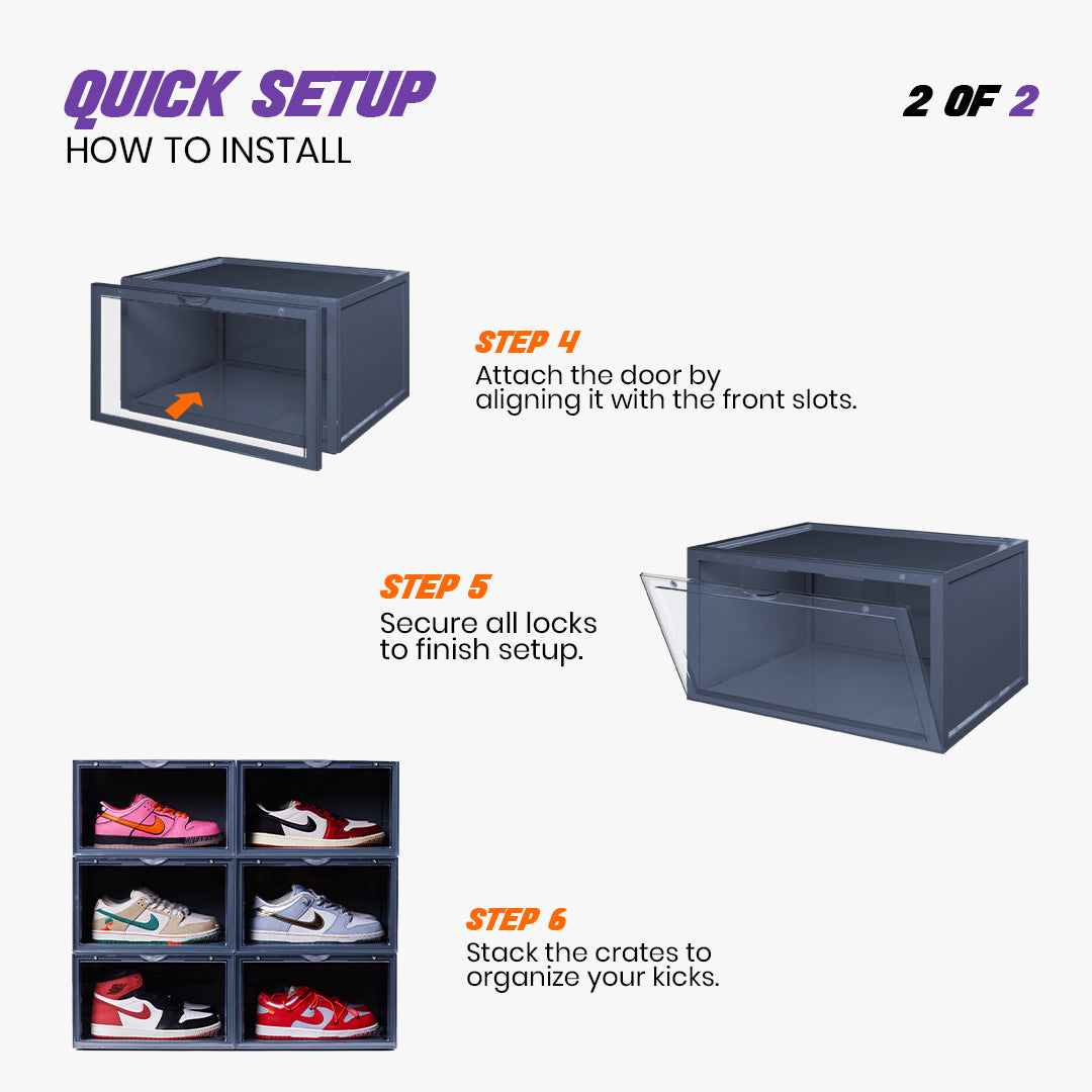 Stack'Em Sneaker Crates | Nardo Grey (Side Drop)