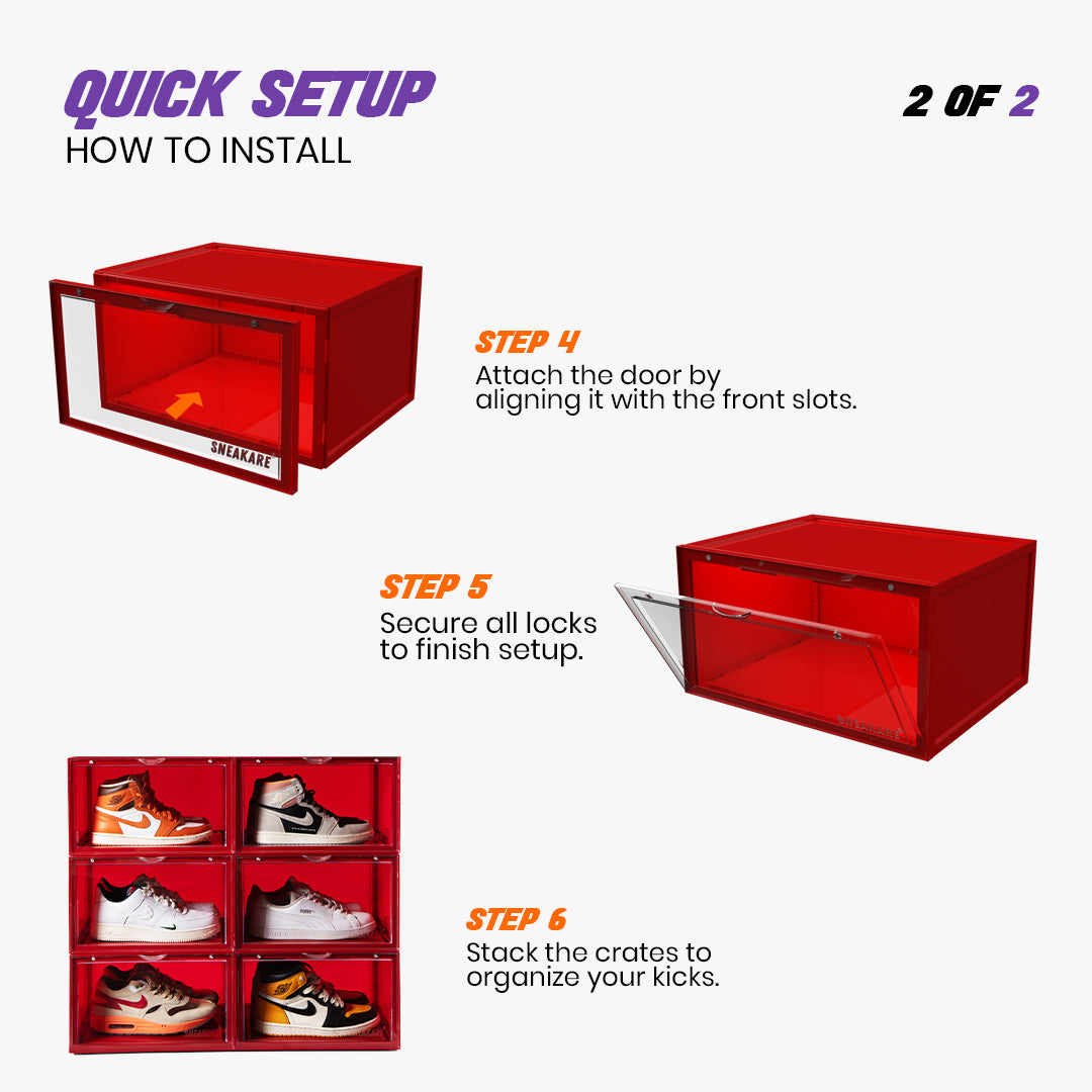 Stack'Em Sneaker Crates | Red (Side Drop)