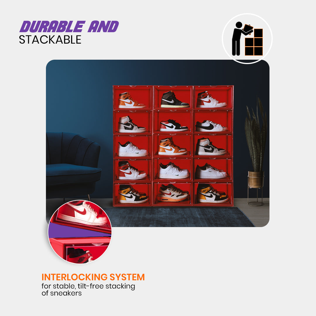Stack'Em Sneaker Crates | Red (Side Drop)