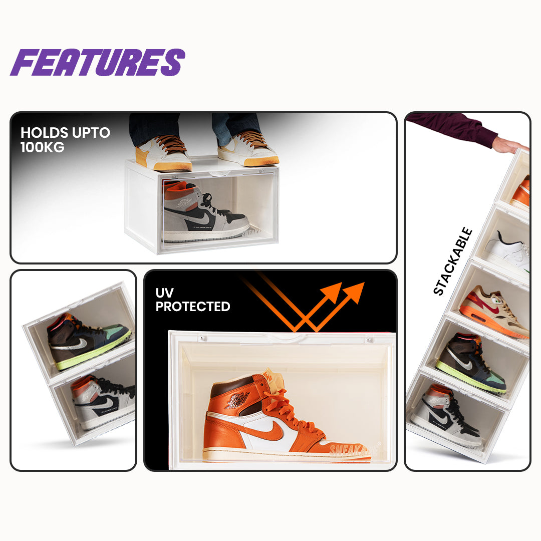 Stack'Em Sneaker Crates | White (Side Drop)