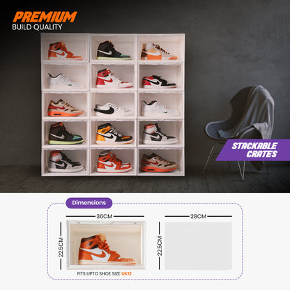 Stack'Em Sneaker Crates | White (Side Drop)