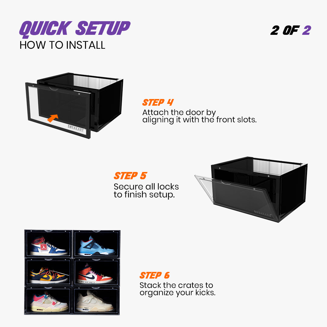 Stack'Em Sneaker Crates | Black (Side Drop)