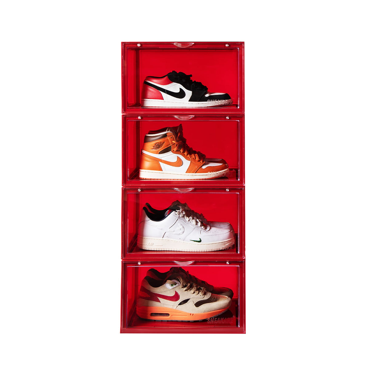 Sneakare Stack'Em Sneaker Crates | Red (Side Drop)