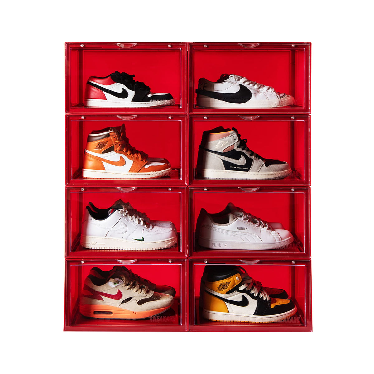 Sneakare Stack'Em Sneaker Crates | Red (Side Drop)