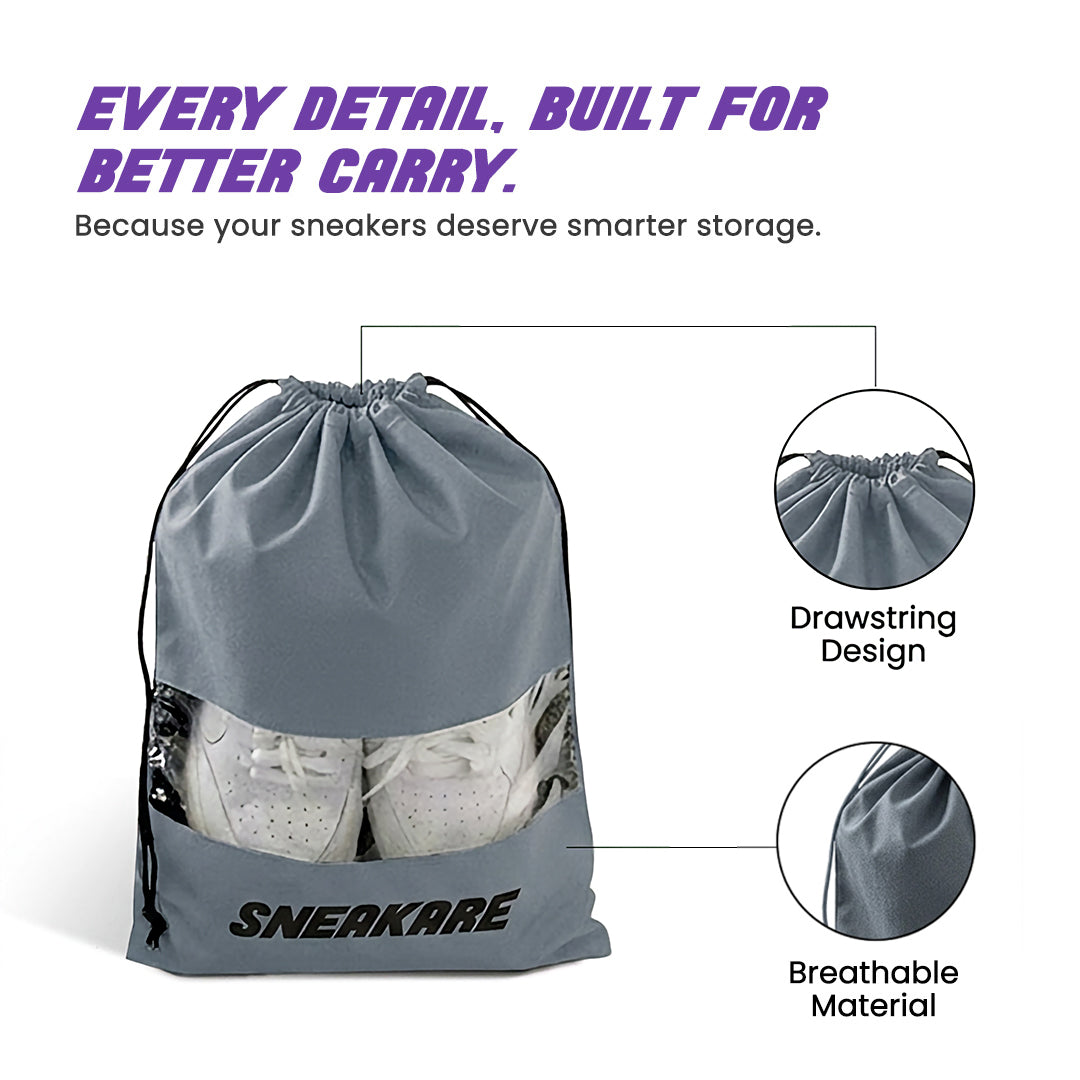 Shoe Bag with Window Grey