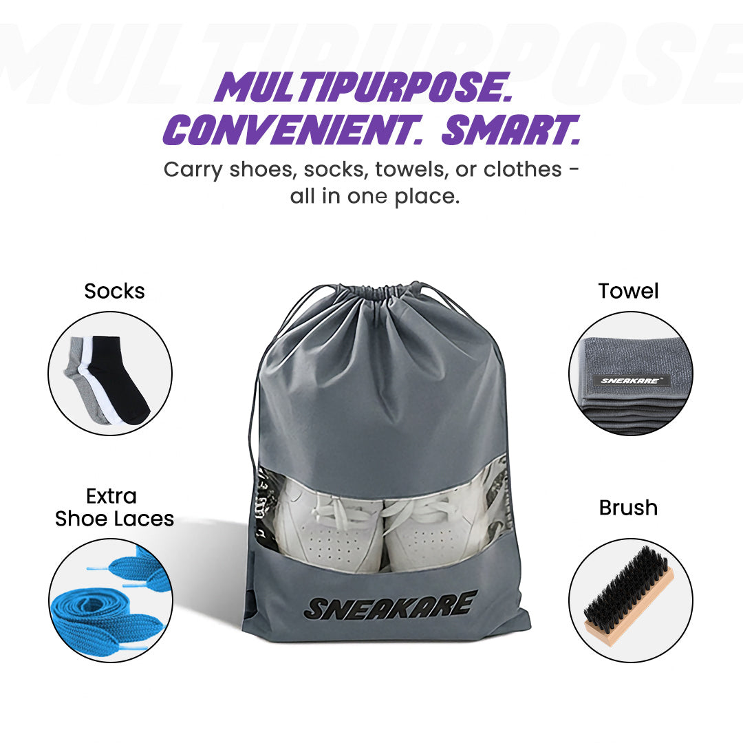 Shoe Bag with Window Grey