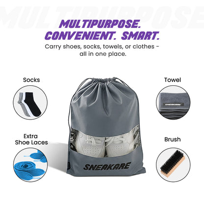 Shoe Bag with Window Grey