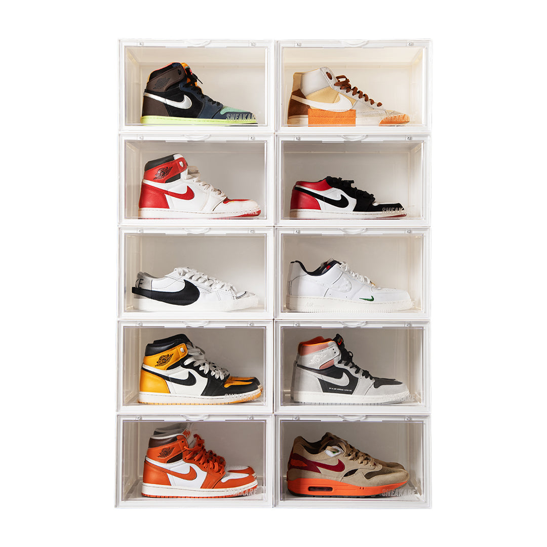 Stack'Em Sneaker Crates | White (Side Drop)
